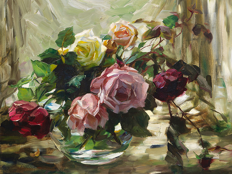 obra Roses on a Tablecloth