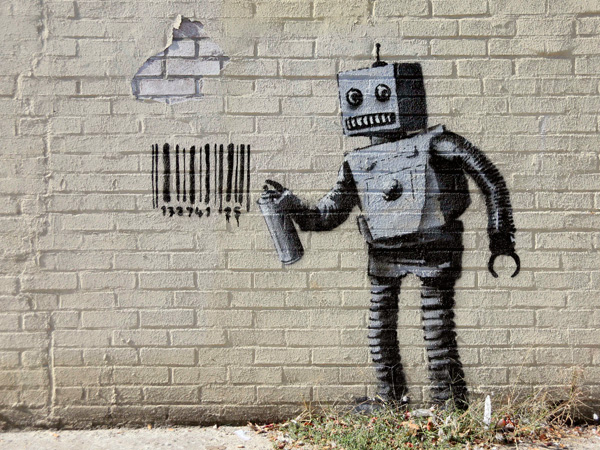 obra Stillwell Avenue, Coney Island, NYC (graffiti attributed to Banksy)