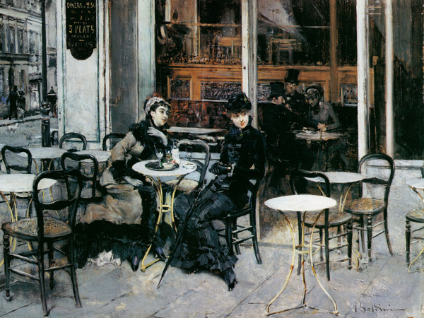 obra Conversazione al caffé, Parigi