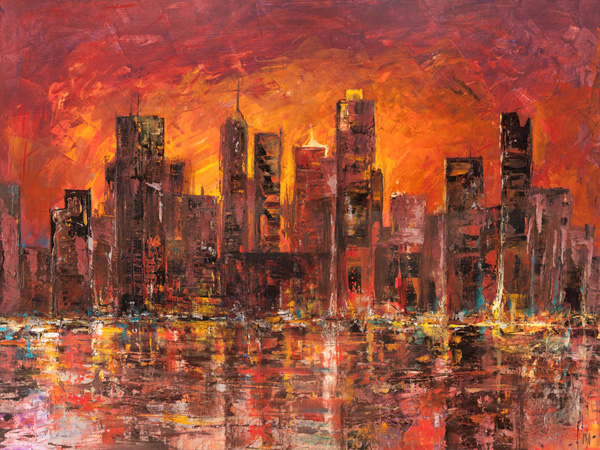 obra Sunset in New York