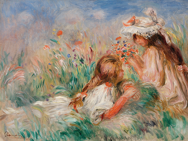 obra Girls in the Grass Arranging a Bouquet